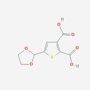molecular formula C9H8O6S B2454867 5-(1,3-Dioxolan-2-yl)thiophene-2,3-dicarboxylic acid CAS No. 2219380-12-6