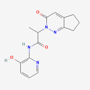 molecular formula C15H16N4O3 B2454868 N-(3-hydroxypyridin-2-yl)-2-(3-oxo-3,5,6,7-tetrahydro-2H-cyclopenta[c]pyridazin-2-yl)propanamide CAS No. 2034363-15-8