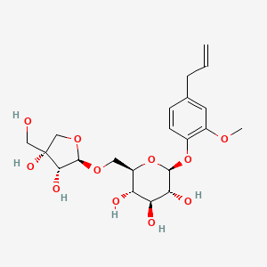 molecular formula C21H30O11 B2454870 2-Methoxy-4-allylphenyl 6-O-D-apio-beta-D-furanosyl-beta-D-glucopyranoside CAS No. 136083-96-0