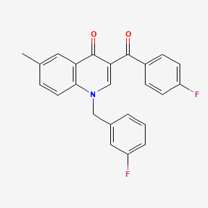 molecular formula C24H17F2NO2 B2454874 3-(4-fluorobenzoyl)-1-(3-fluorobenzyl)-6-methylquinolin-4(1H)-one CAS No. 866016-68-4