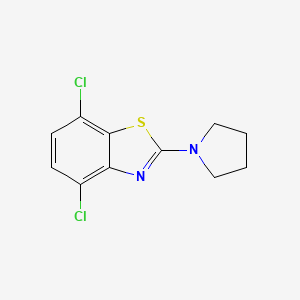 molecular formula C11H10Cl2N2S B2454875 4,7-Dichloro-2-pyrrolidin-1-yl-1,3-benzothiazole CAS No. 863001-28-9