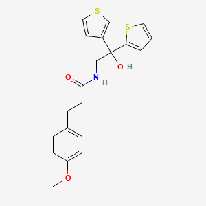 molecular formula C20H21NO3S2 B2454885 N-(2-hydroxy-2-(thiophen-2-yl)-2-(thiophen-3-yl)ethyl)-3-(4-methoxyphenyl)propanamide CAS No. 2034400-47-8