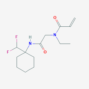 molecular formula C14H22F2N2O2 B2454893 N-[2-[[1-(Difluoromethyl)cyclohexyl]amino]-2-oxoethyl]-N-ethylprop-2-enamide CAS No. 2361705-00-0