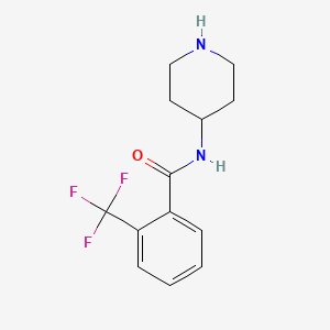 molecular formula C13H15F3N2O B2454897 N-(Piperidin-4-YL)-2-(trifluoromethyl)benzamide CAS No. 953905-23-2