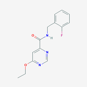 molecular formula C14H14FN3O2 B2454901 6-Ethoxy-N-[(2-Fluorphenyl)methyl]pyrimidin-4-carboxamid CAS No. 2034363-66-9