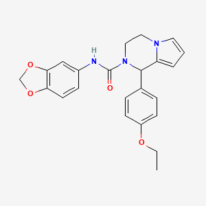 molecular formula C23H23N3O4 B2454903 N-(benzo[d][1,3]dioxol-5-yl)-1-(4-ethoxyphenyl)-3,4-dihydropyrrolo[1,2-a]pyrazine-2(1H)-carboxamide CAS No. 900002-51-9