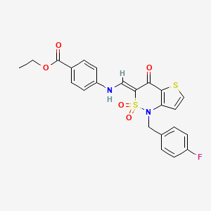 ethyl 4-({(Z)-[1-(4-fluorobenzyl)-2,2-dioxido-4-oxo-1,4-dihydro-3H-thieno[3,2-c][1,2]thiazin-3-ylidene]methyl}amino)benzoate