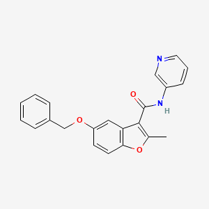 molecular formula C22H18N2O3 B2454914 5-(benzyloxy)-2-methyl-N-(pyridin-3-yl)-1-benzofuran-3-carboxamide CAS No. 929452-01-7
