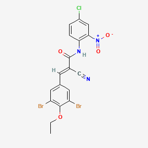 molecular formula C18H12Br2ClN3O4 B2454917 (E)-N-(4-chloro-2-nitrophenyl)-2-cyano-3-(3,5-dibromo-4-ethoxyphenyl)prop-2-enamide CAS No. 380563-25-7