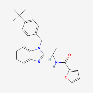 molecular formula C25H27N3O2 B2454925 N-[(1-{[4-(tert-butyl)phenyl]methyl}benzimidazol-2-yl)ethyl]-2-furylcarboxamid e CAS No. 919972-20-6