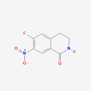 molecular formula C9H7FN2O3 B2454936 6-fluoro-7-nitro-3,4-dihydroisoquinolin-1(2H)-one CAS No. 1809018-61-8