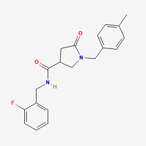 molecular formula C20H21FN2O2 B2454937 N-[(2-fluorophenyl)methyl]-1-[(4-methylphenyl)methyl]-5-oxopyrrolidine-3-carboxamide CAS No. 903294-63-3