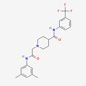 molecular formula C23H26F3N3O2 B2454939 1-(2-((3,5-二甲苯基)氨基)-2-氧代乙基)-N-(3-(三氟甲基)苯基)哌啶-4-甲酰胺 CAS No. 942005-92-7