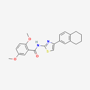 molecular formula C22H22N2O3S B2454942 2,5-dimethoxy-N-(4-(5,6,7,8-tetrahydronaphthalen-2-yl)thiazol-2-yl)benzamide CAS No. 955843-26-2