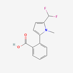 molecular formula C13H11F2NO2 B2454955 2-[5-(Difluoromethyl)-1-methylpyrrol-2-yl]benzoic acid CAS No. 2248301-57-5