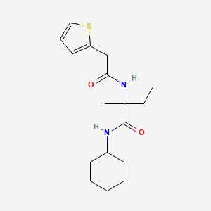 molecular formula C17H26N2O2S B2454958 N-cyclohexyl-2-methyl-2-(2-(thiophen-2-yl)acetamido)butanamide CAS No. 956356-10-8