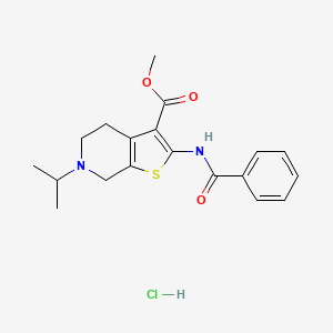 molecular formula C19H23ClN2O3S B2454961 Methyl 2-benzamido-6-isopropyl-4,5,6,7-tetrahydrothieno[2,3-c]pyridine-3-carboxylate hydrochloride CAS No. 1330308-04-7