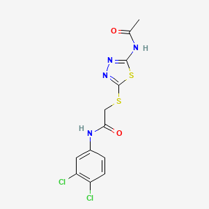 molecular formula C12H10Cl2N4O2S2 B2454962 2-((5-acetamido-1,3,4-thiadiazol-2-yl)thio)-N-(3,4-dichlorophenyl)acetamide CAS No. 868974-37-2