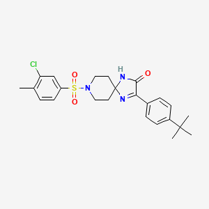 3-(4-Tert-butylphenyl)-8-[(3-chloro-4-methylphenyl)sulfonyl]-1,4,8-triazaspiro[4.5]dec-3-en-2-one
