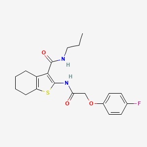 molecular formula C20H23FN2O3S B2454976 2-(2-(4-fluorophenoxy)acetamido)-N-propyl-4,5,6,7-tetrahydrobenzo[b]thiophene-3-carboxamide CAS No. 519034-11-8