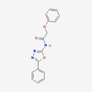 molecular formula C16H13N3O3 B2454978 2-phenoxy-N-(5-phenyl-1,3,4-oxadiazol-2-yl)acetamide CAS No. 70394-69-3