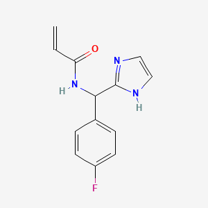 molecular formula C13H12FN3O B2454991 N-[(4-Fluorophenyl)-(1H-imidazol-2-yl)methyl]prop-2-enamide CAS No. 2361642-43-3