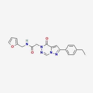 molecular formula C20H19N5O3 B2454994 2-(2-(4-ethylphenyl)-4-oxopyrazolo[1,5-d][1,2,4]triazin-5(4H)-yl)-N-(furan-2-ylmethyl)acetamide CAS No. 1291862-32-2
