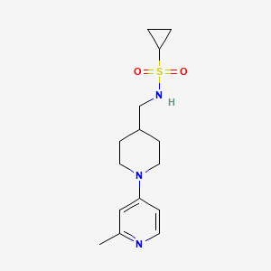 molecular formula C15H23N3O2S B2454995 N-((1-(2-methylpyridin-4-yl)piperidin-4-yl)methyl)cyclopropanesulfonamide CAS No. 2034306-61-9