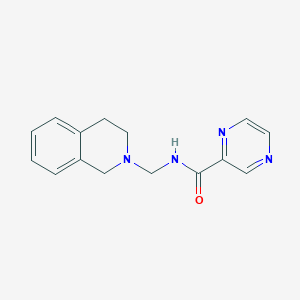 molecular formula C15H16N4O B2455000 N-(3,4-dihydro-1H-isoquinolin-2-ylmethyl)pyrazine-2-carboxamide CAS No. 314258-00-9