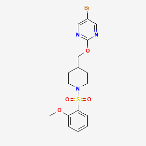 molecular formula C17H20BrN3O4S B2455005 5-Bromo-2-[[1-(2-methoxyphenyl)sulfonylpiperidin-4-yl]methoxy]pyrimidine CAS No. 2379986-25-9