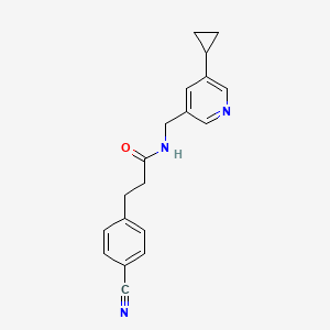 3-(4-cyanophenyl)-N-((5-cyclopropylpyridin-3-yl)methyl)propanamide