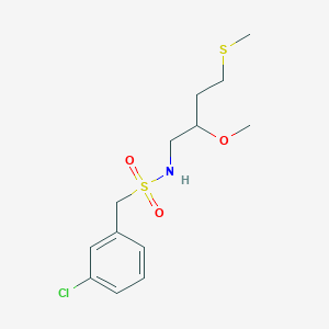molecular formula C13H20ClNO3S2 B2455012 1-(3-Chlorophenyl)-N-(2-methoxy-4-methylsulfanylbutyl)methanesulfonamide CAS No. 2309343-50-6