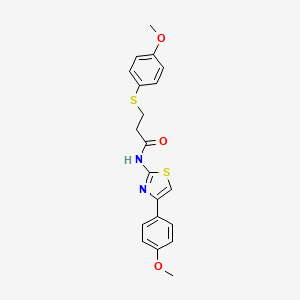 molecular formula C20H20N2O3S2 B2455017 N-(4-(4-甲氧苯基)噻唑-2-基)-3-((4-甲氧苯基)硫代)丙酰胺 CAS No. 922937-56-2