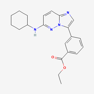 molecular formula C21H24N4O2 B2455026 Ethyl 3-[6-(cyclohexylamino)imidazo[1,2-b]pyridazin-3-yl]benzoate CAS No. 1012343-78-0