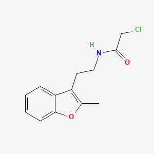 molecular formula C13H14ClNO2 B2455033 2-Chloro-N-[2-(2-methyl-1-benzofuran-3-yl)ethyl]acetamide CAS No. 2411260-46-1