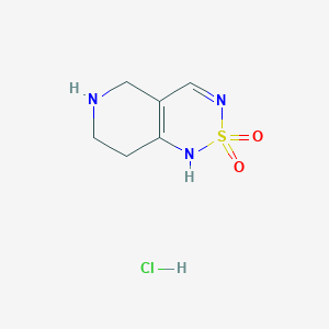 molecular formula C6H10ClN3O2S B2455040 5,6,7,8-Tetrahydro-3H-pyrido[4,3-c][1,2,6]thiadiazine 2,2-dioxide hydrochloride CAS No. 2138572-96-8