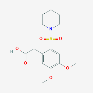 molecular formula C15H21NO6S B2455047 2-[4,5-Dimethoxy-2-(piperidine-1-sulfonyl)phenyl]acetic acid CAS No. 66079-44-5