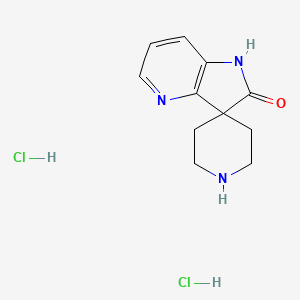 molecular formula C11H15Cl2N3O B2455052 3'H-螺{哌啶-4,1'-吡咯并[3,2-b]吡啶}-2'-酮二盐酸盐 CAS No. 2197054-31-0