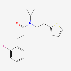 N-cyclopropyl-3-(2-fluorophenyl)-N-(2-(thiophen-2-yl)ethyl)propanamide