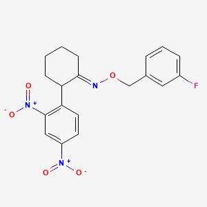 molecular formula C19H18FN3O5 B2455066 2-(2,4-dinitrophenyl)cyclohexanone O-(3-fluorobenzyl)oxime CAS No. 477848-62-7