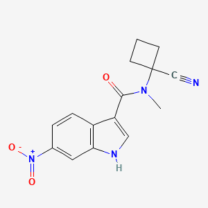 molecular formula C15H14N4O3 B2455085 N-(1-cyanocyclobutyl)-N-methyl-6-nitro-1H-indole-3-carboxamide CAS No. 1797714-01-2