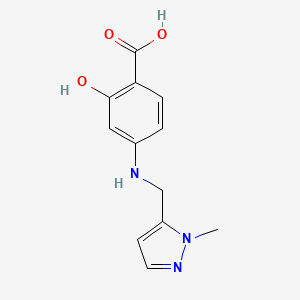 molecular formula C12H13N3O3 B2455090 2-Hydroxy-4-{[(1-methyl-1H-pyrazol-5-YL)methyl]amino}benzoic acid CAS No. 1006963-39-8