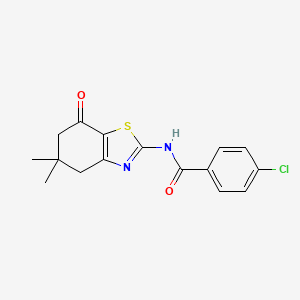 molecular formula C16H15ClN2O2S B2455094 4-chloro-N-(5,5-dimethyl-7-oxo-4,5,6,7-tetrahydro-1,3-benzothiazol-2-yl)benzamide CAS No. 325979-71-3