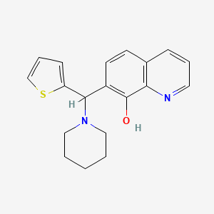 molecular formula C19H20N2OS B2455098 7-(Piperidin-1-yl(thiophen-2-yl)methyl)quinolin-8-ol CAS No. 385786-46-9