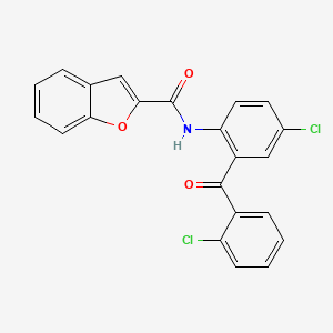 molecular formula C22H13Cl2NO3 B2455099 N-(4-chloro-2-(2-chlorobenzoyl)phenyl)benzofuran-2-carboxamide CAS No. 922473-08-3