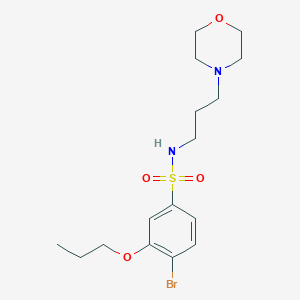 molecular formula C16H25BrN2O4S B245510 4-bromo-N-[3-(4-morpholinyl)propyl]-3-propoxybenzenesulfonamide 