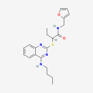 molecular formula C21H26N4O2S B2455104 2-[4-(butylamino)quinazolin-2-yl]sulfanyl-N-(furan-2-ylmethyl)butanamide CAS No. 422532-76-1