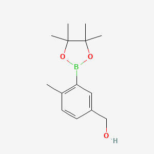 molecular formula C14H21BO3 B2455126 (4-Methyl-3-(4,4,5,5-tetramethyl-1,3,2-dioxaborolan-2-yl)phenyl)methanol CAS No. 1400755-04-5
