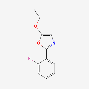 molecular formula C11H10FNO2 B2455127 5-Ethoxy-2-(2-fluorophenyl)-1,3-oxazole CAS No. 338400-08-1