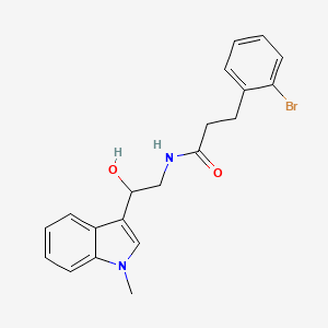 molecular formula C20H21BrN2O2 B2455133 3-(2-bromophenyl)-N-(2-hydroxy-2-(1-methyl-1H-indol-3-yl)ethyl)propanamide CAS No. 2034415-96-6
